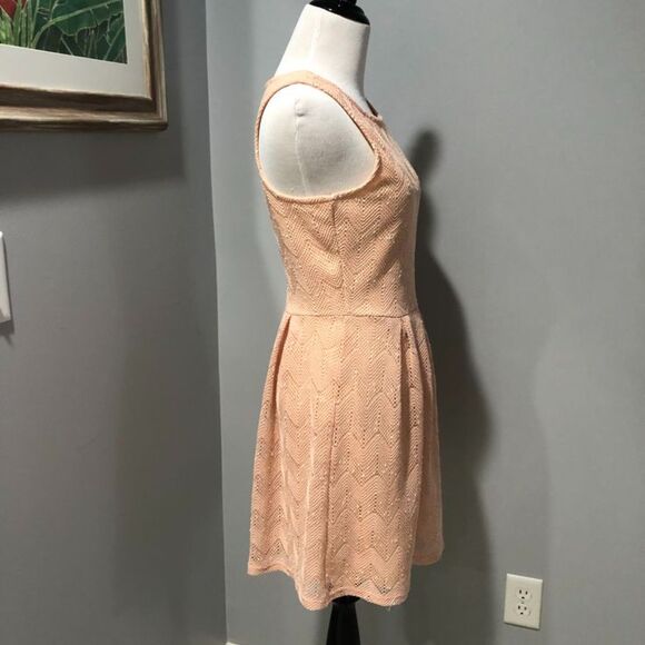 Y2K Peach Pink Owl Apparel Sleeveless Skater Fit and Flare Dress - Size Small - Picture 3 of 11